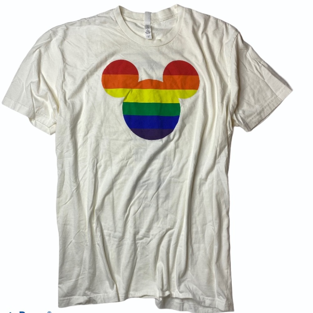Disney Pride Mickey Rainbow T Shirt W/Sponsors XL - Picture 3 of 9